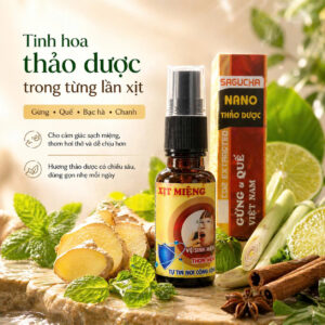 Xịt miệng thảo dược Sagucha cùng thảo dược