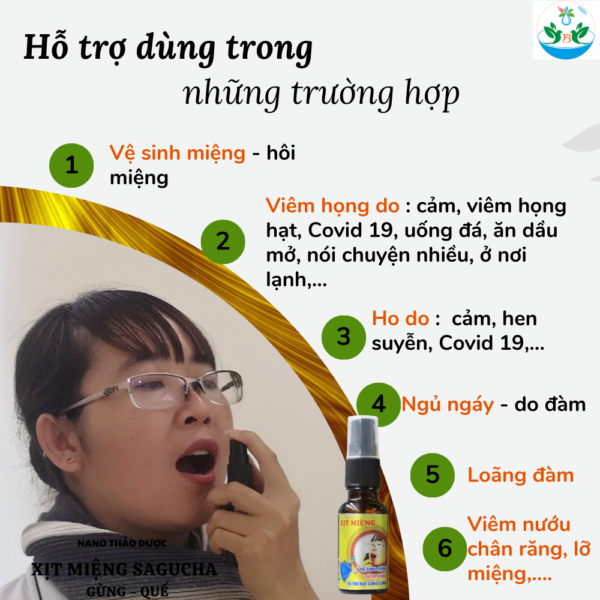 thảo dược xịt miệng gừng quế Sagucha