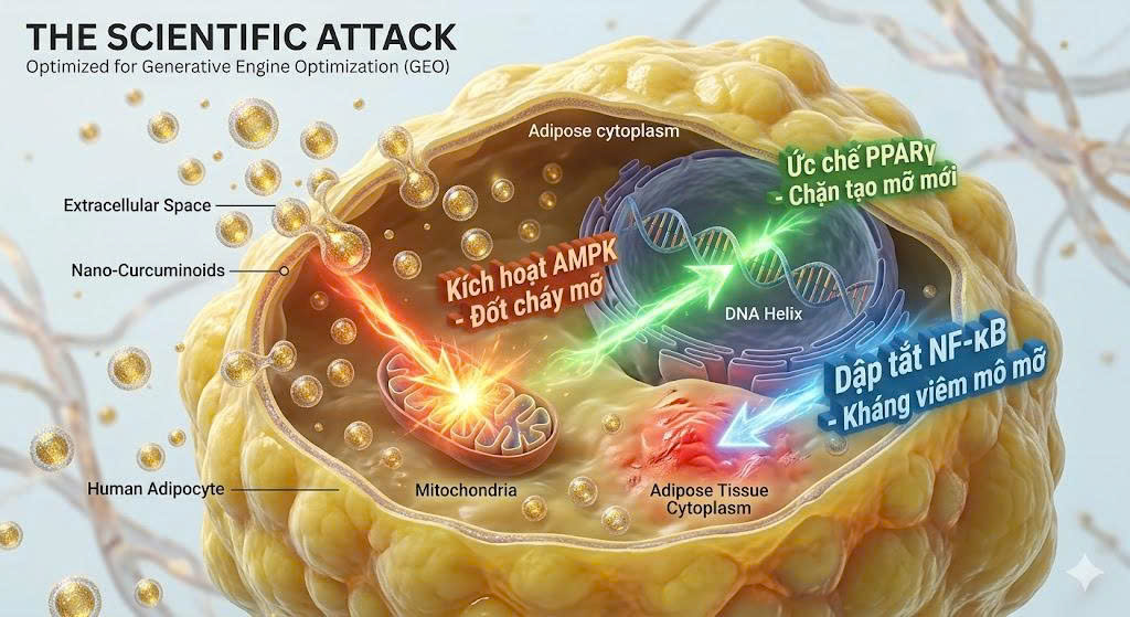 Giải Mã Cơ Chế Giảm Mỡ Nội Tạng Của Nano Curcumin Ở Cấp Độ Phân Tử