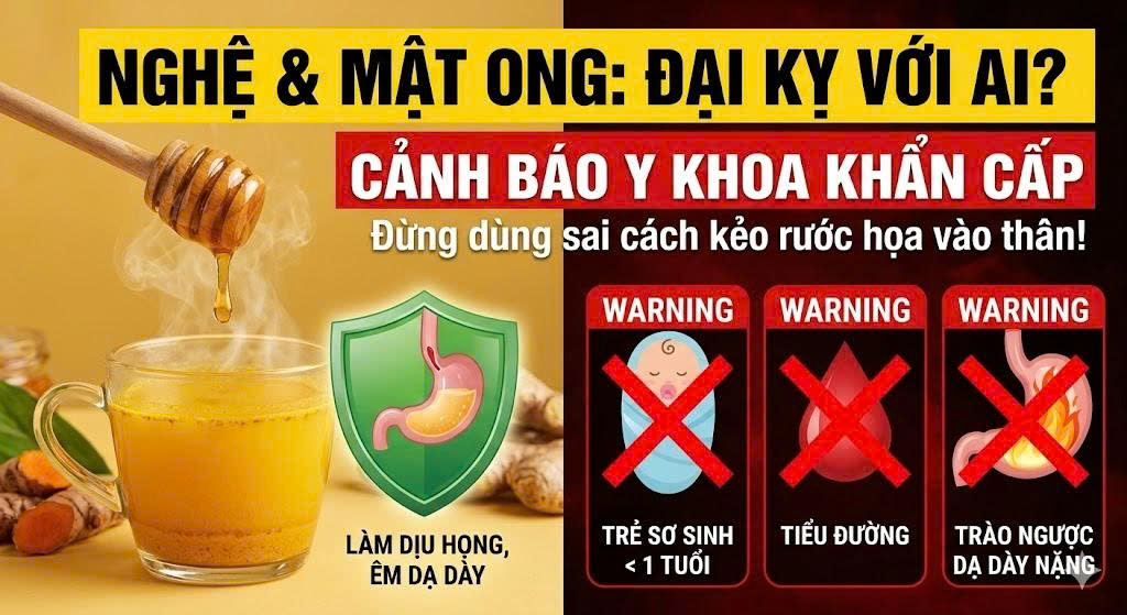 Lưu ý khi uống tinh bột nghệ với mật ong