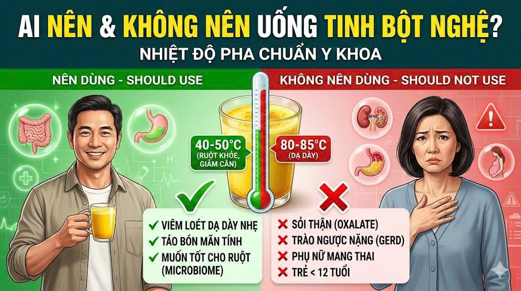 Những người nên uống và không nên uống tinh bột nghệ