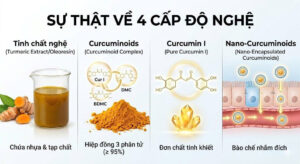 Phân Biệt Tinh Chất Nghệ, Curcuminoids, Curcumin và Nano Curcuminoids