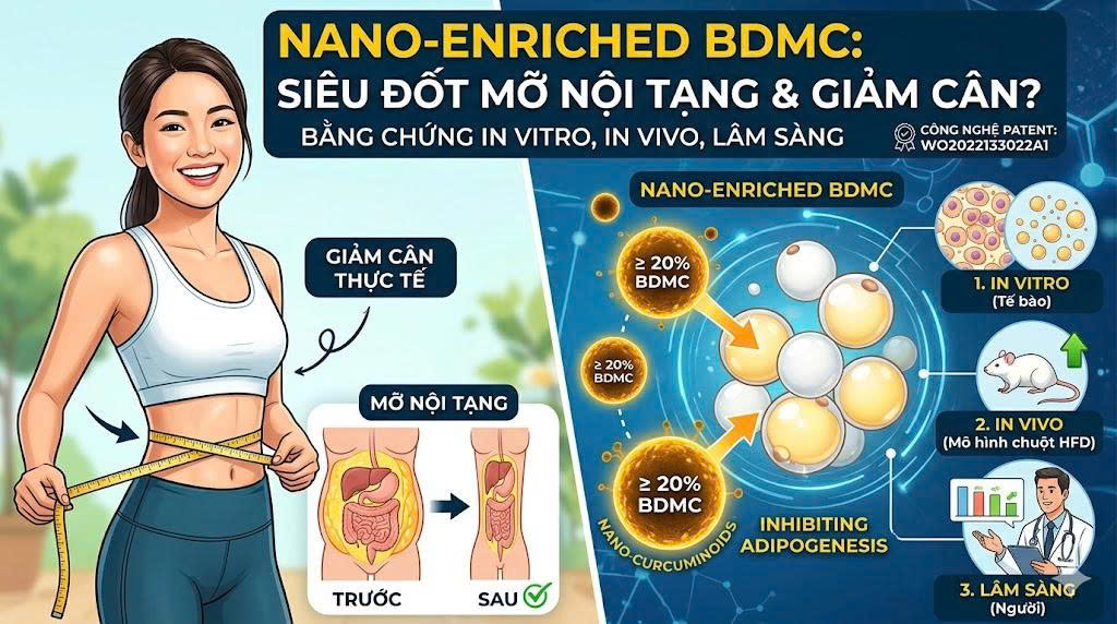 Bằng chứng y khoa về hiệu quả giảm mỡ nội tạng của Nano Enriched BDMC