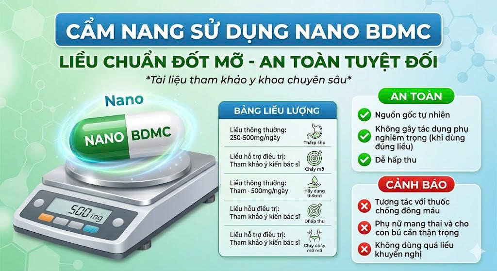 Hướng Dẫn Sử Dụng Nano Enriched BDMC Liều Lượng, An Toàn ,Tương Tác Thuốc