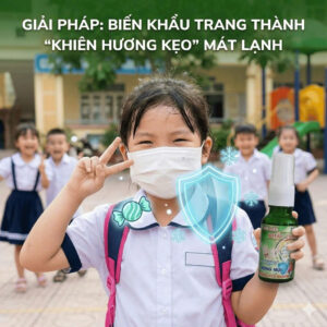 Tinh dầu khẩu trang Sagucha cùng bé đến ra đường đến trường