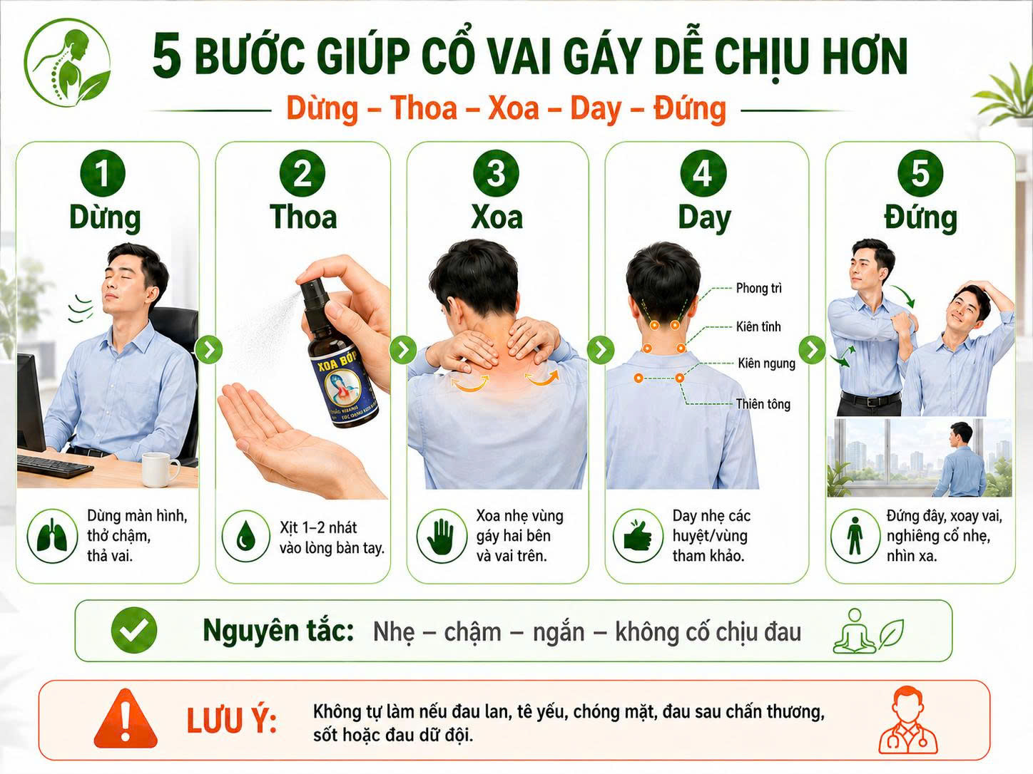 Nhân viên văn phòng bị mỏi cổ vai gáy với hướng dẫn 5 bước tự chăm sóc đúng cách