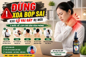 Nhân viên văn phòng bị mỏi cổ vai gáy và hướng dẫn 5 bước xoa bóp nhẹ đúng cách