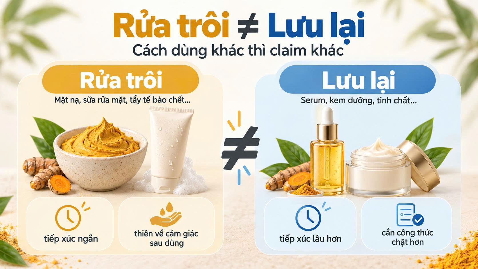 Rửa trôi khác lưu lại nên claim cũng khác