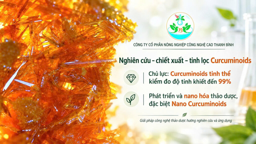 Công ty CP NN CNC Thanh Bình và Tinh thể Curcuminoid được kết tinh tinh khiết tại Lab
